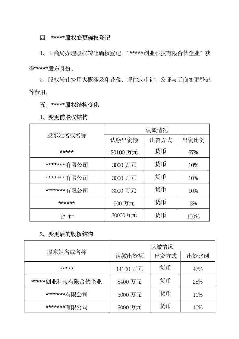 2019年股权设计策划案通用模板.doc第7页