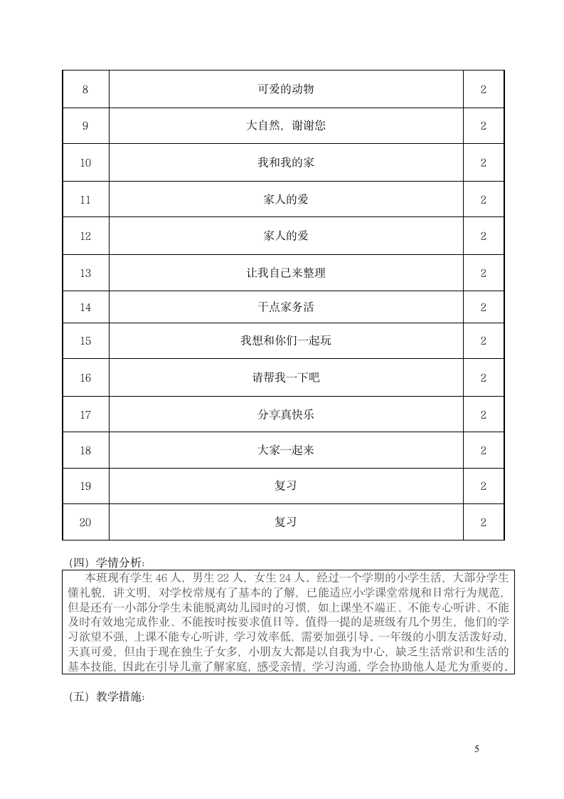 部编一年级下册道德与法治学科教学计划.doc第5页