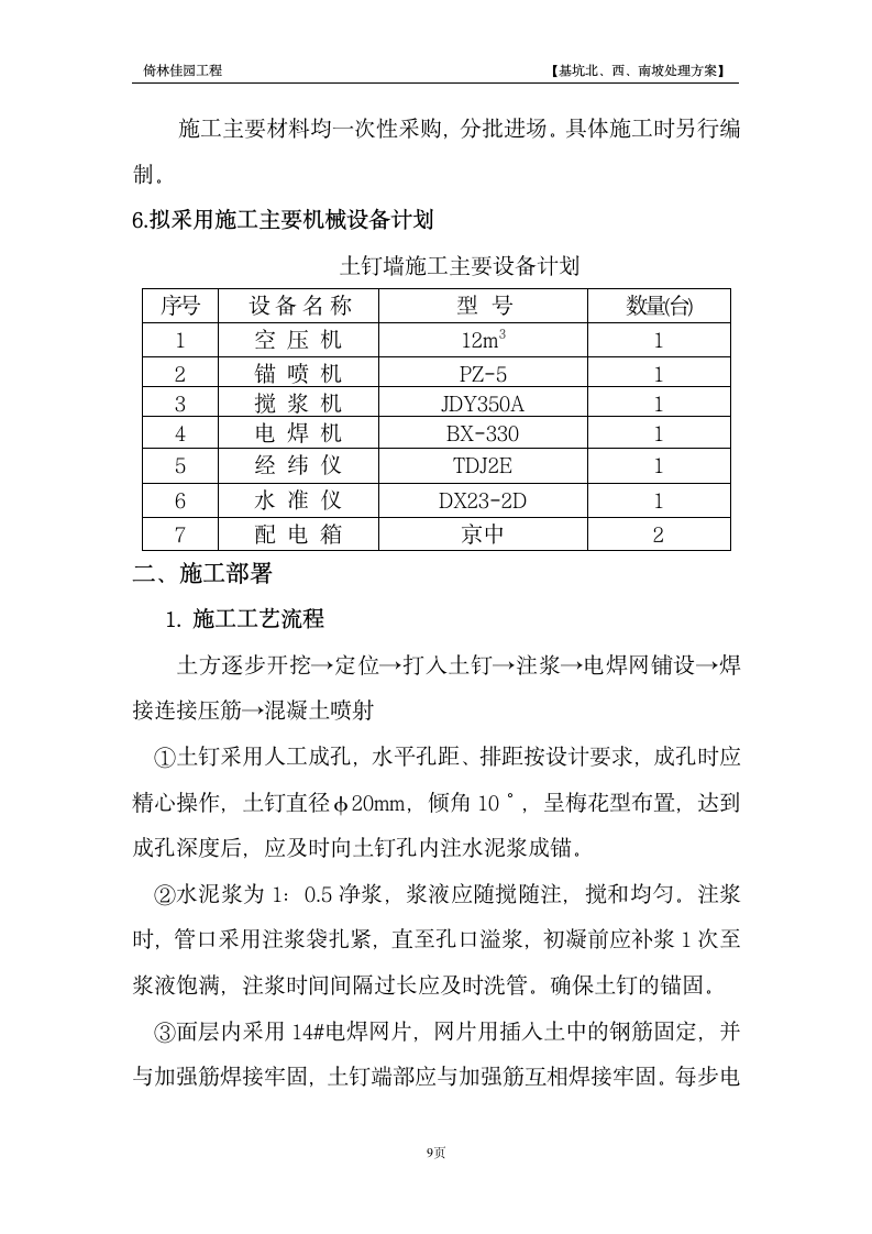 南京某景区降水护坡工程施工组织设计方案.doc第9页