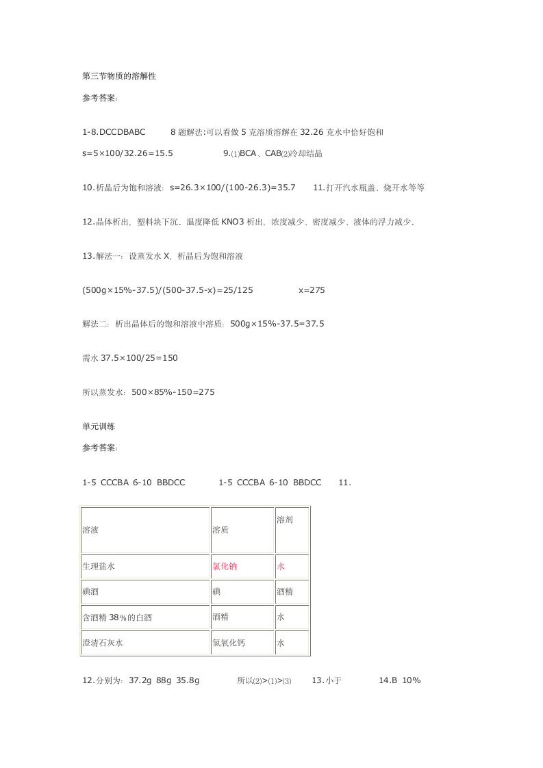 九下化学补充习题答案第2页