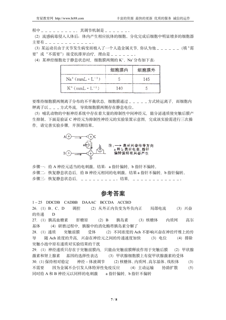 全国100所名校单元测试示范卷第7页