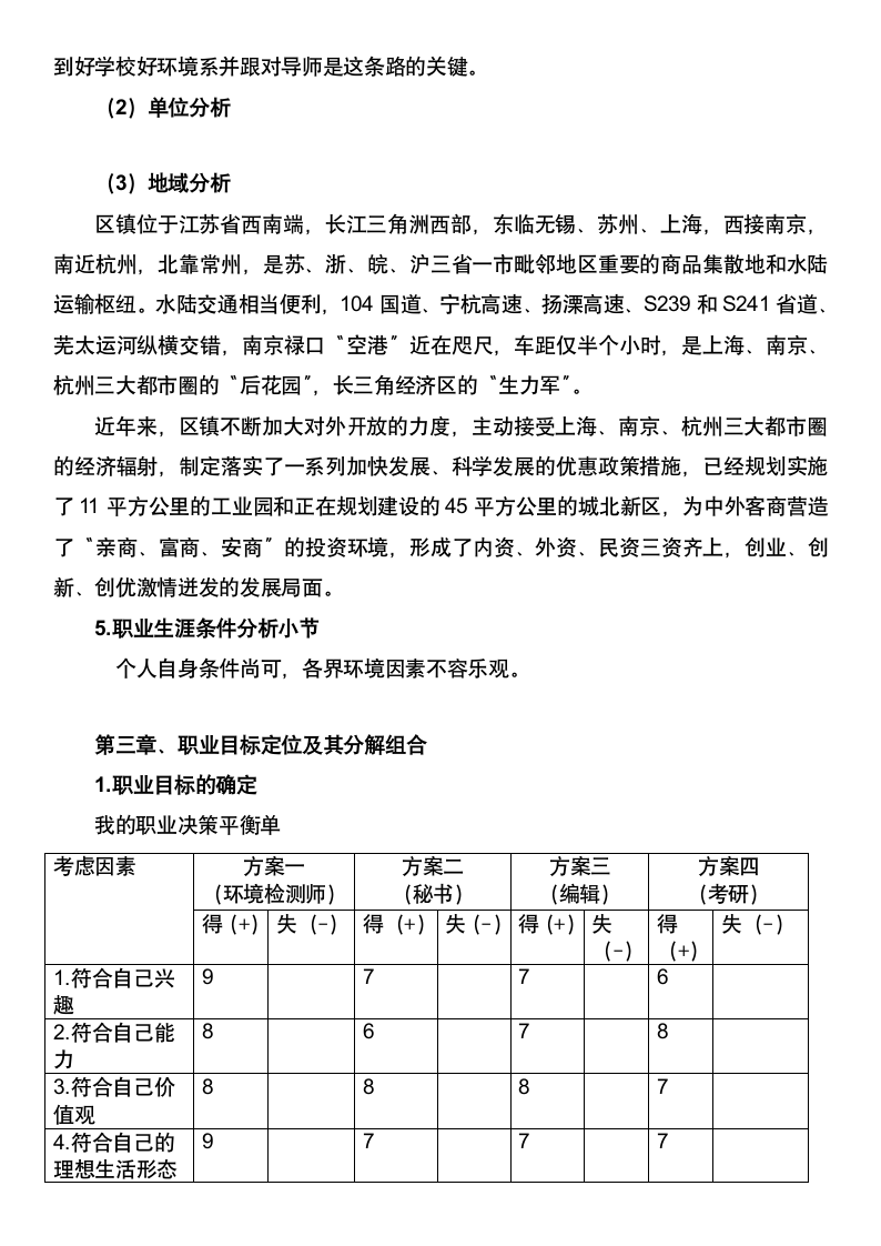 环境检测专业职业生涯规划.docx第8页