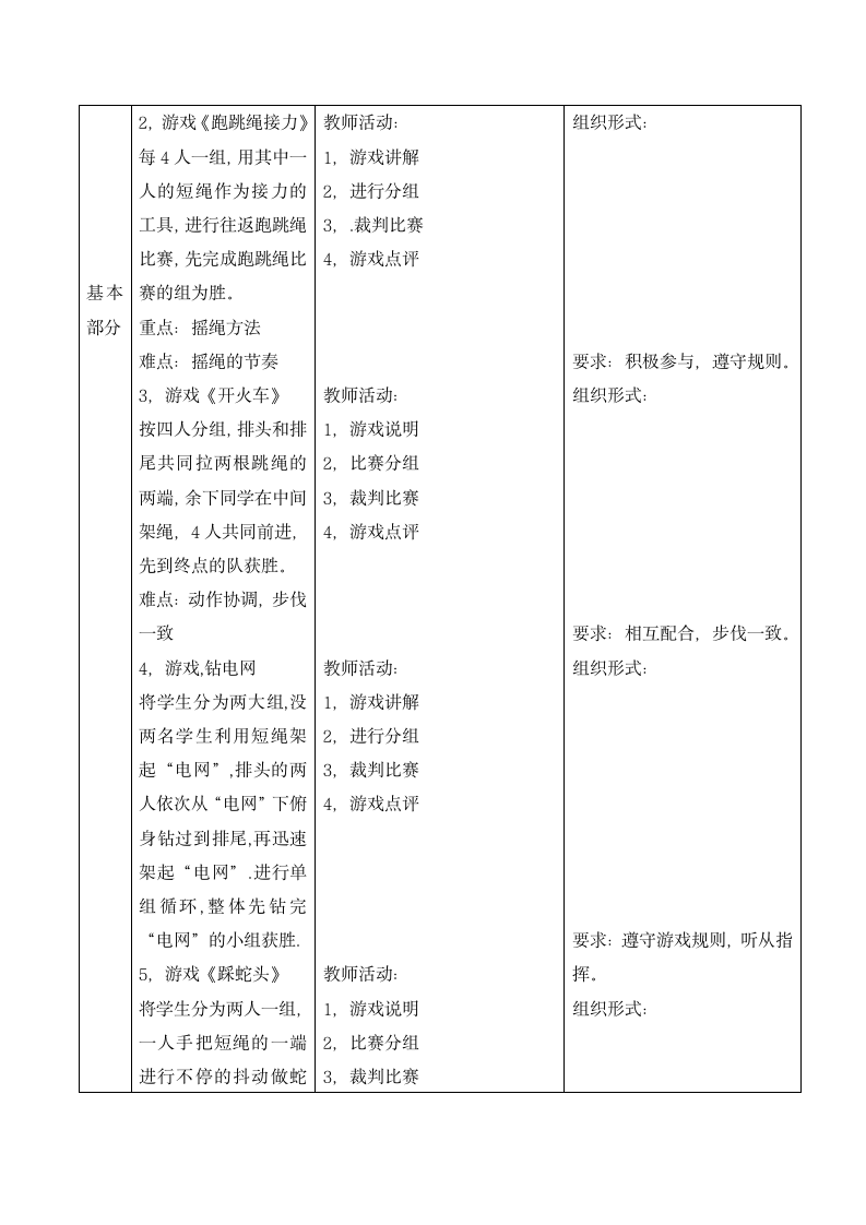 六年级体育教案-跳短绳 全国通用.doc第3页