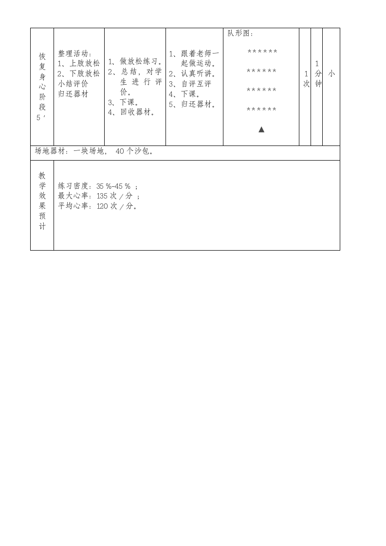 六年级体育教案 -投掷沙包 全国通用.doc第4页