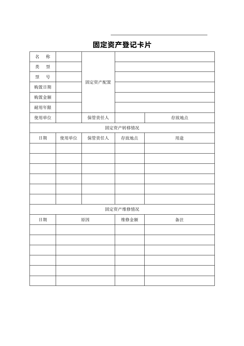 固定资产登记卡片.doc