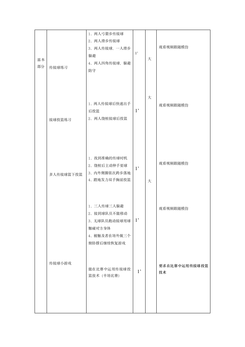 人教版三年级体育上册  篮球：篮球与游戏-传接球投篮（教案）.doc第4页