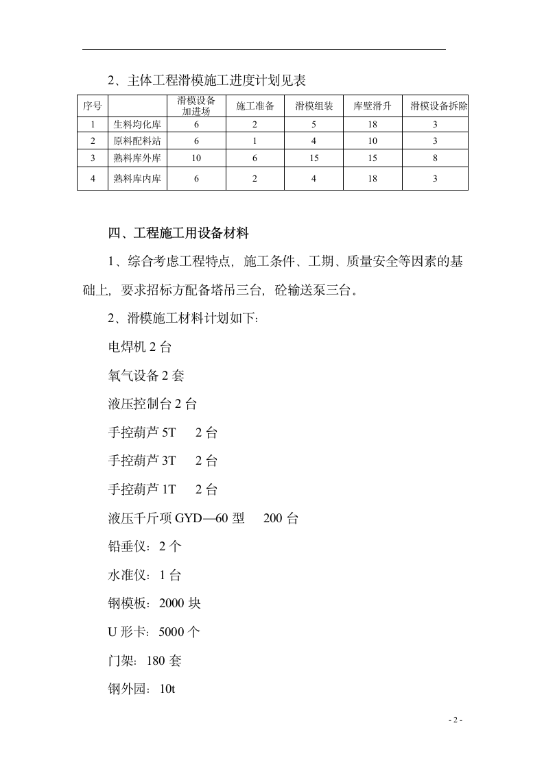 某水泥厂Ｂ标段工程滑膜施工组织设计方案.doc第2页