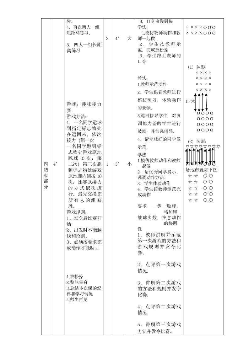 三年级体育 脚背正面运球  教案 全国通用.doc第3页