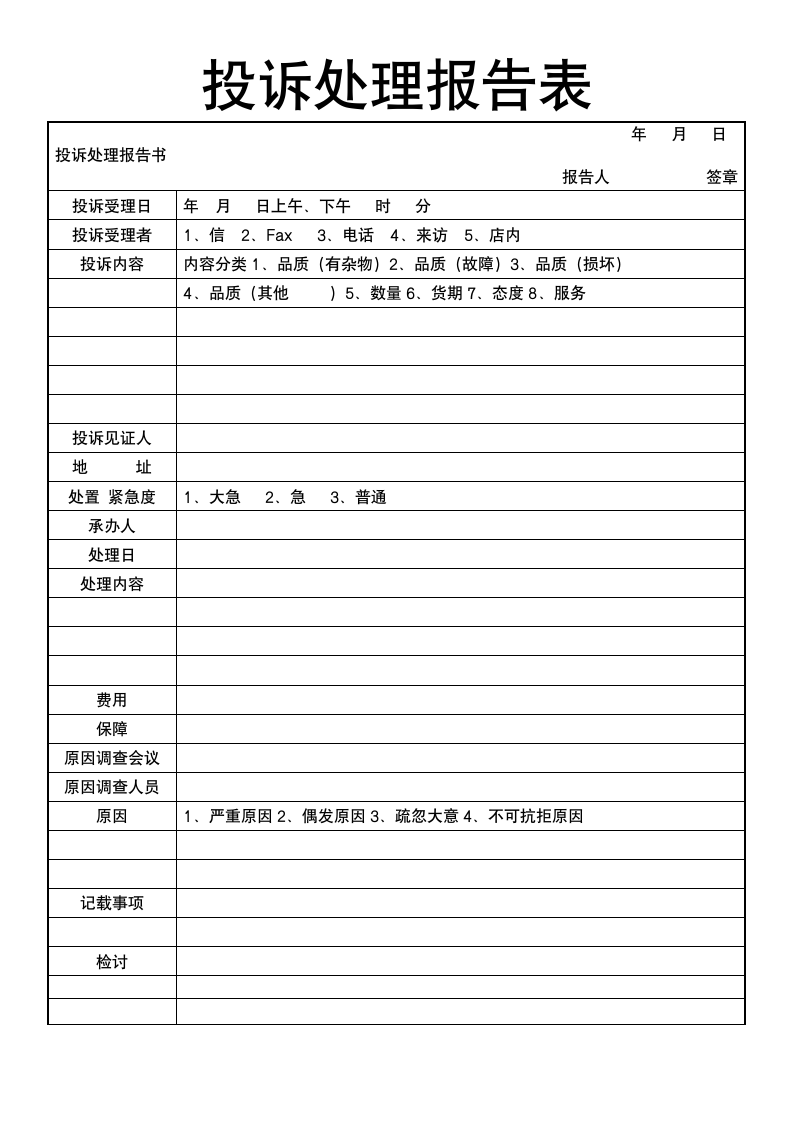 投诉处理报告表.doc第1页