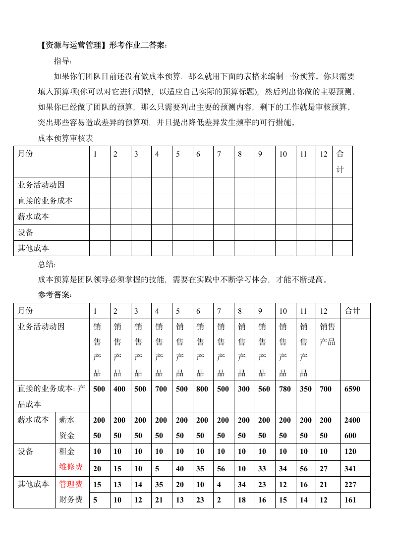 资源与运营管理形成性考核册答案第4页