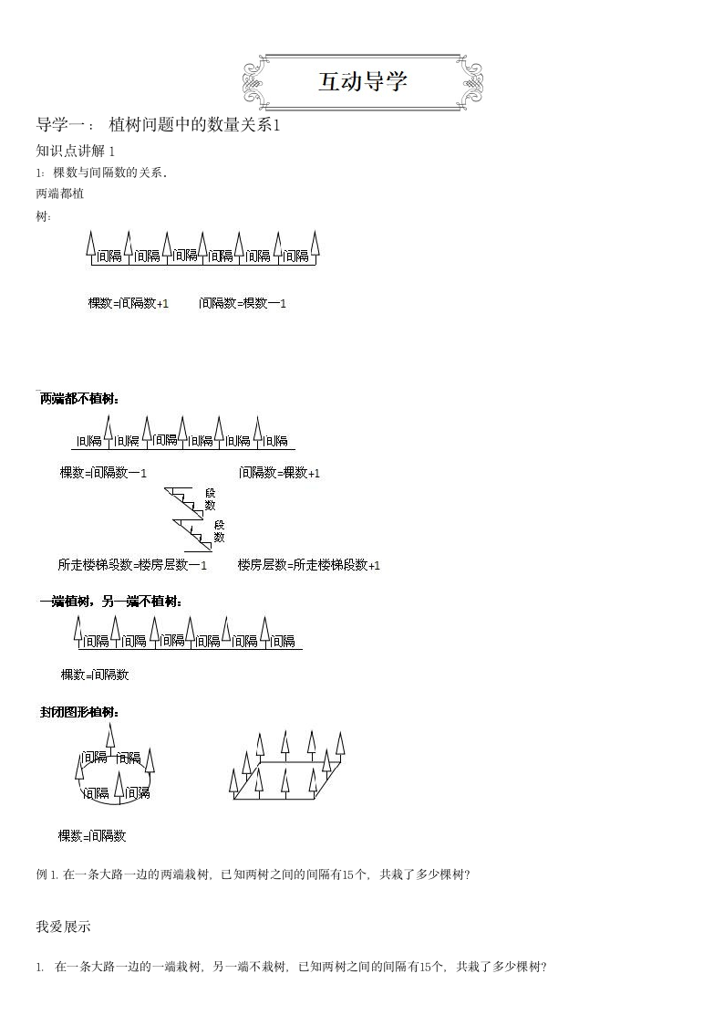 人教版小学数学五年级上册讲义 植树问题.doc第2页