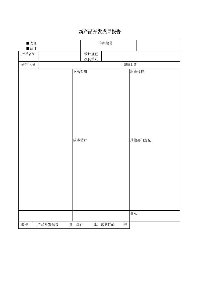 产品开发成果报告.wpt第1页