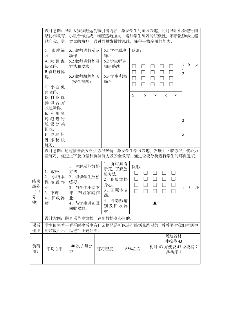 《肺活量与体能游戏》（教案） 体育与健康二年级上册  人教版（表格式）.doc第5页