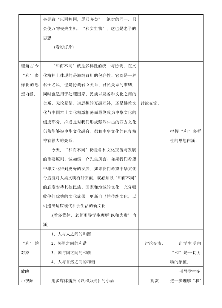 人教部编版八年级下第六单元综合性学习：以和为贵 教学设计.doc第4页