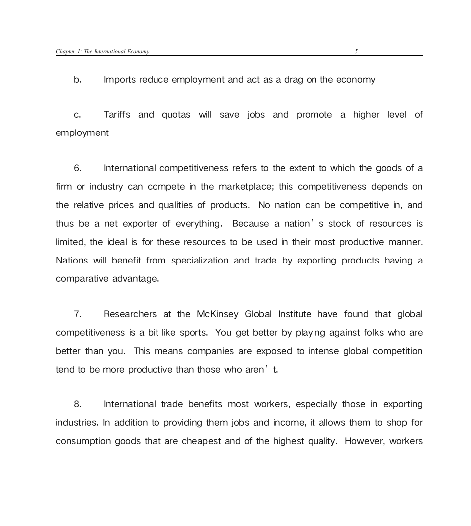 国际经济学课后答案第一章第5页