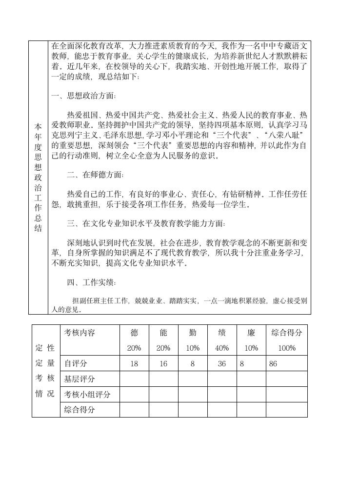 个人总结及年度考核登记表.doc第2页