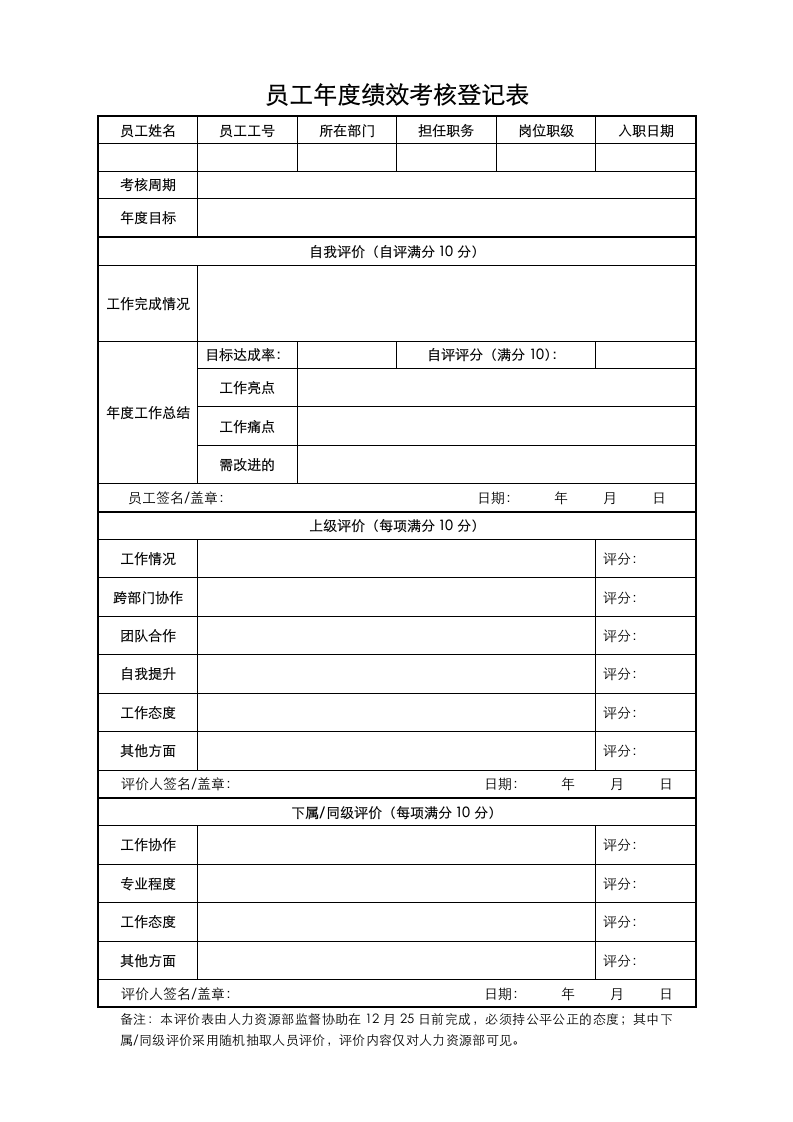 员工年度绩效考评登记表.docx第1页