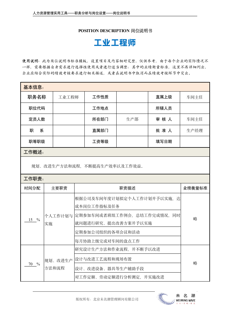 岗位说明书——工业工程师.doc第2页