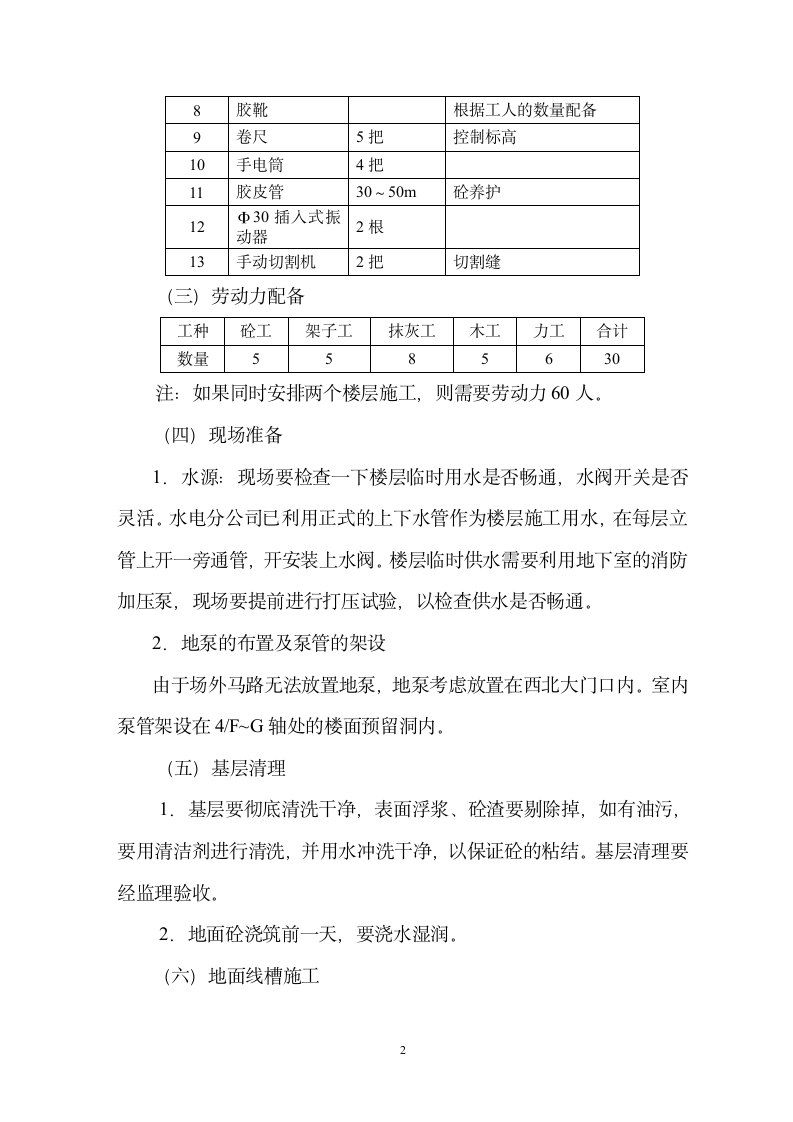 办公室处长室会议室更衣室细石溷凝土地面施工方案.doc第3页