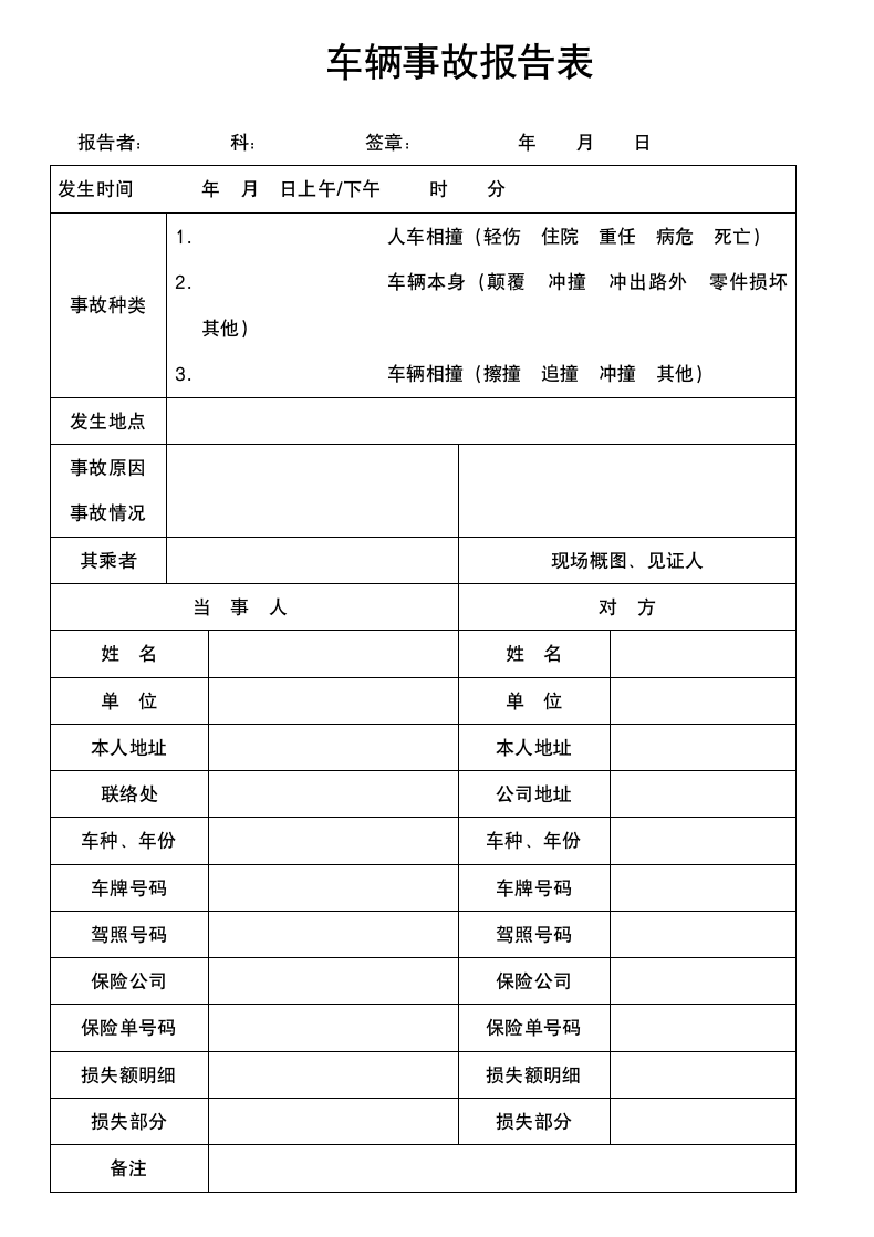 车辆事故报告表.doc第1页