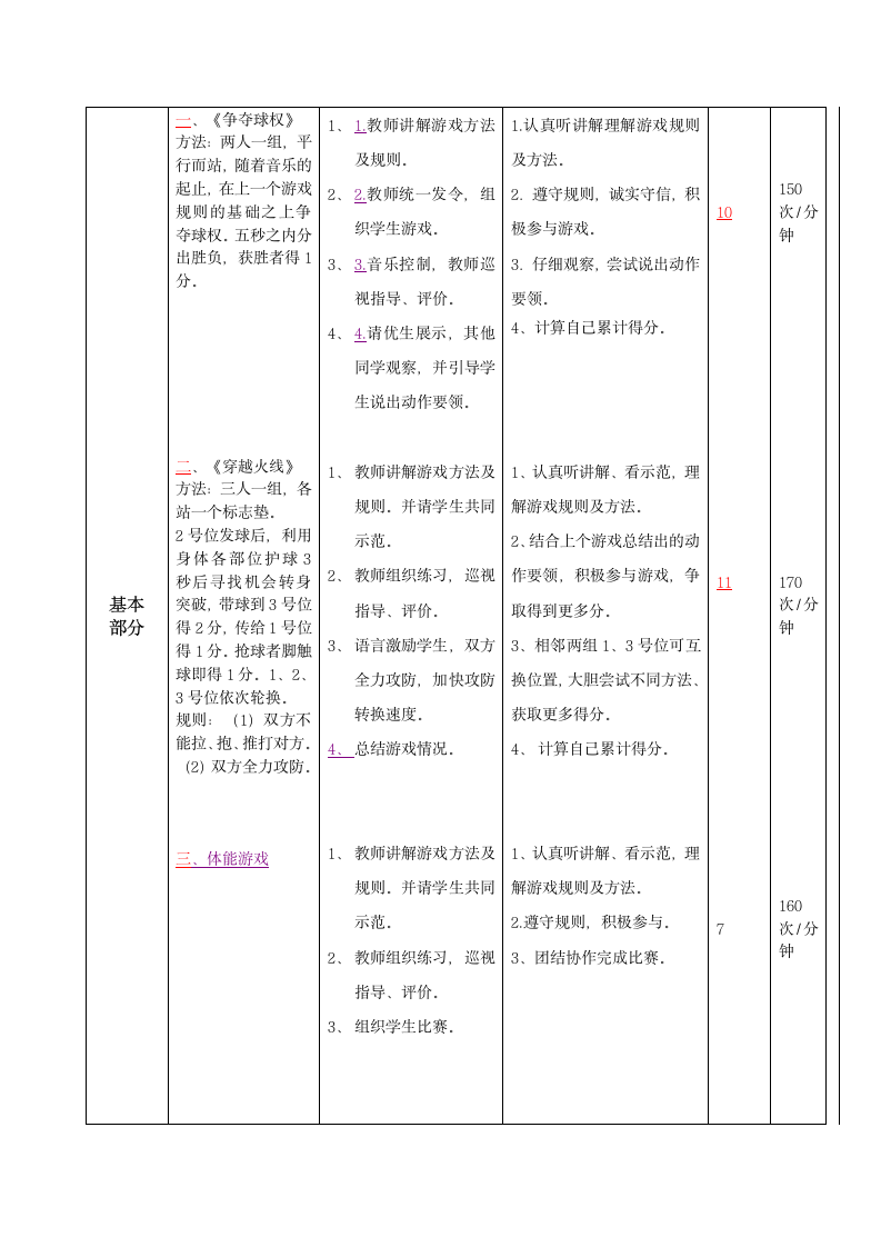 人教版一年级体育上册 操控性技能——护球与游戏（教案）（表格式）.doc第2页