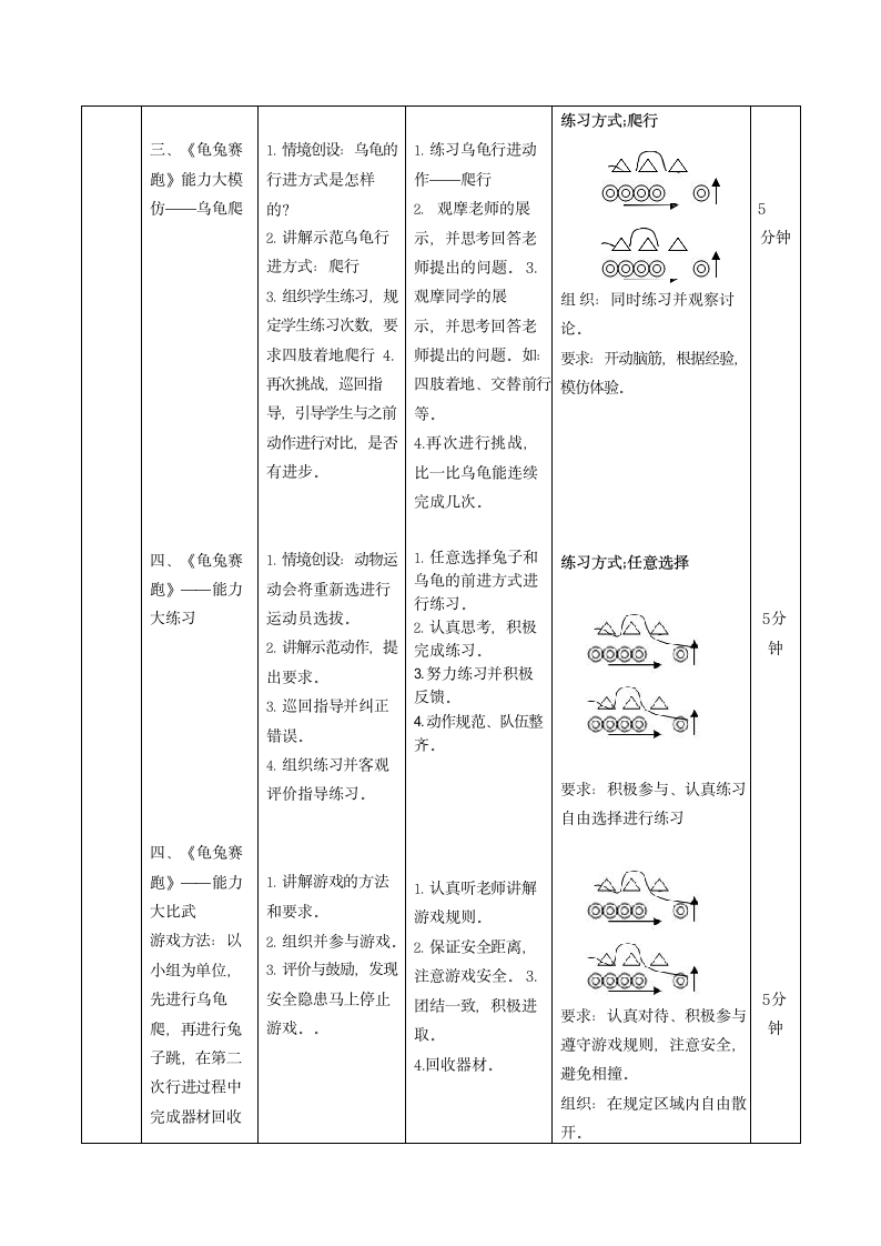 龟兔赛跑（教案）- 体育二年级下册.doc第4页