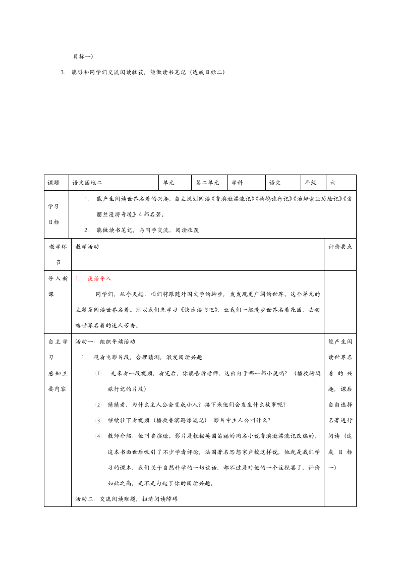 小学语文人教部编版六年级下册《六下部编语文快乐读书吧》教材教案.docx第2页