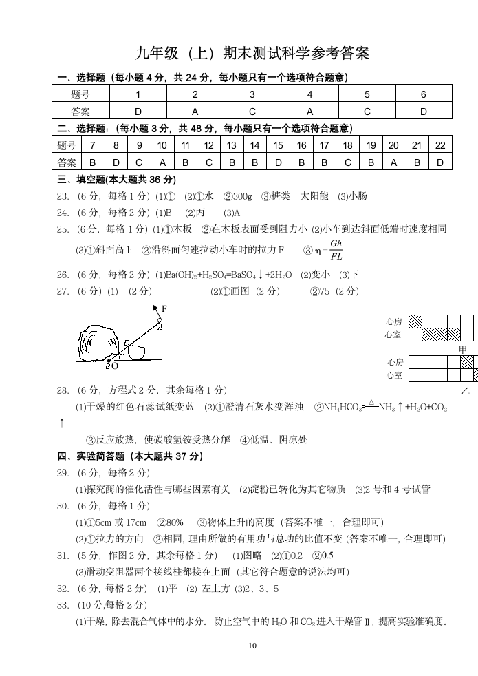 九年级上学期科学期末复习测试卷.doc第10页