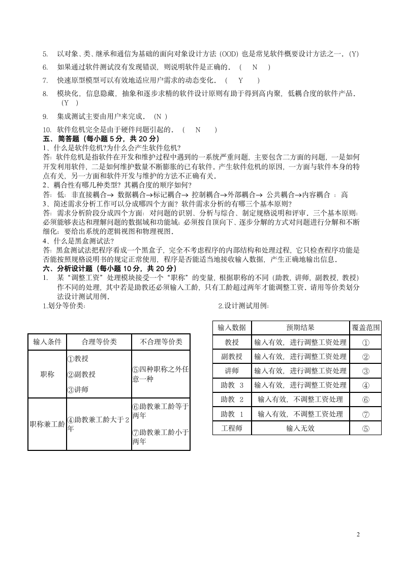 软件工程试题与答案 (18)第2页