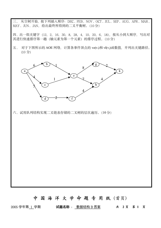 数据结构试题及答案2第4页