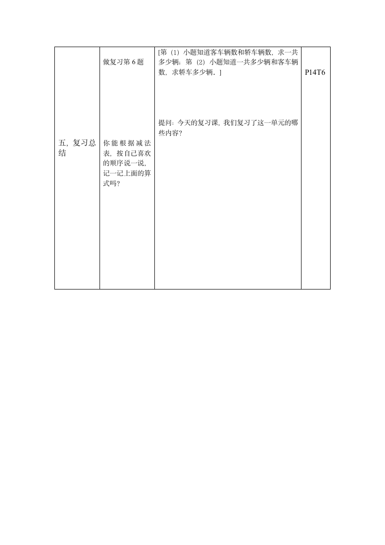 一年级下册数学教案-1.7 复习 苏教版.doc第3页