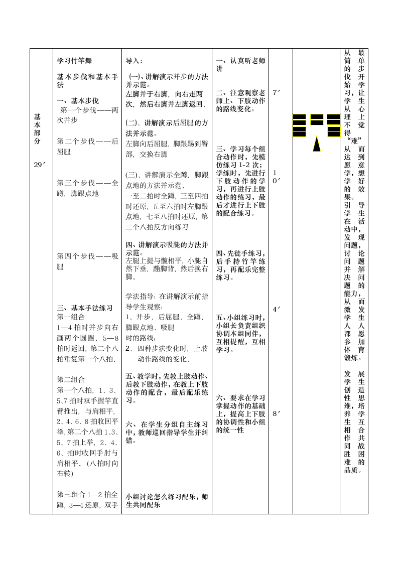 三年级体育 跳竹竿舞  教案 全国通用.doc第4页