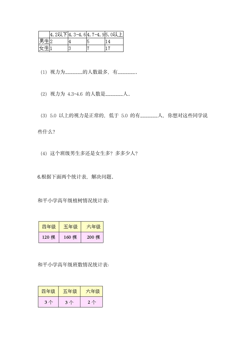 人教版二年级下册数学第一单元 数据收集整理 基础训练（含答案）.doc第9页