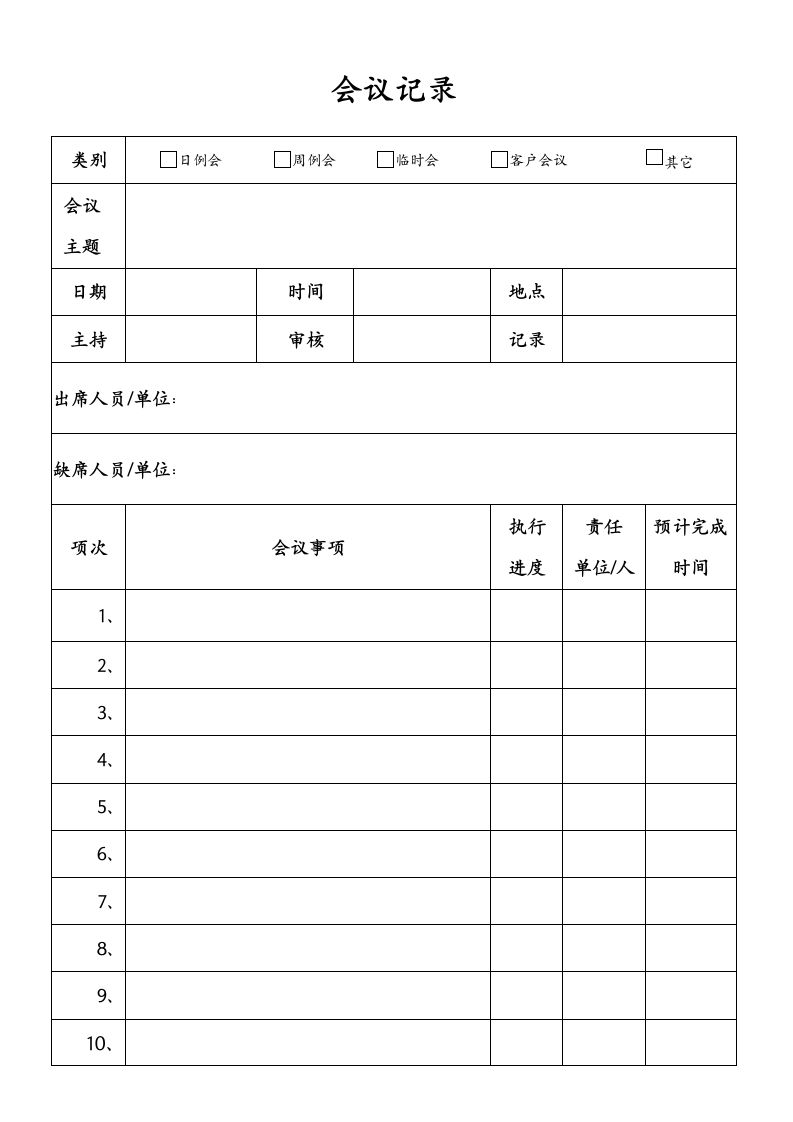 会议记录表与会议通知单.doc第1页