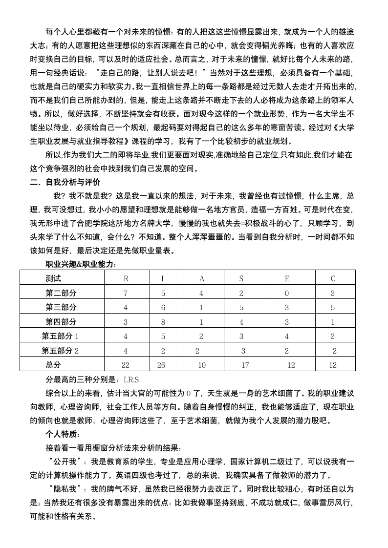 应用心理学专业职业生涯规划.docx第2页