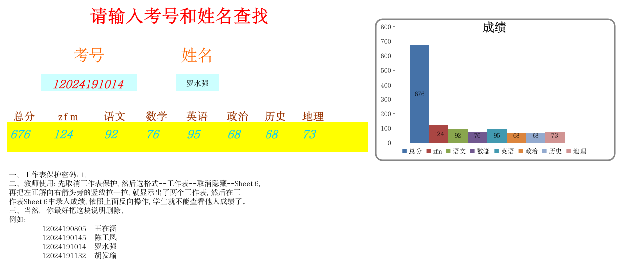 学生成绩查询系统(密码：1)第1页