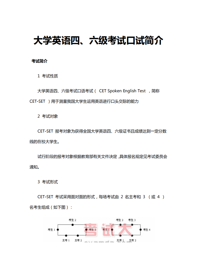 大学英语四六级口语考试简介第1页