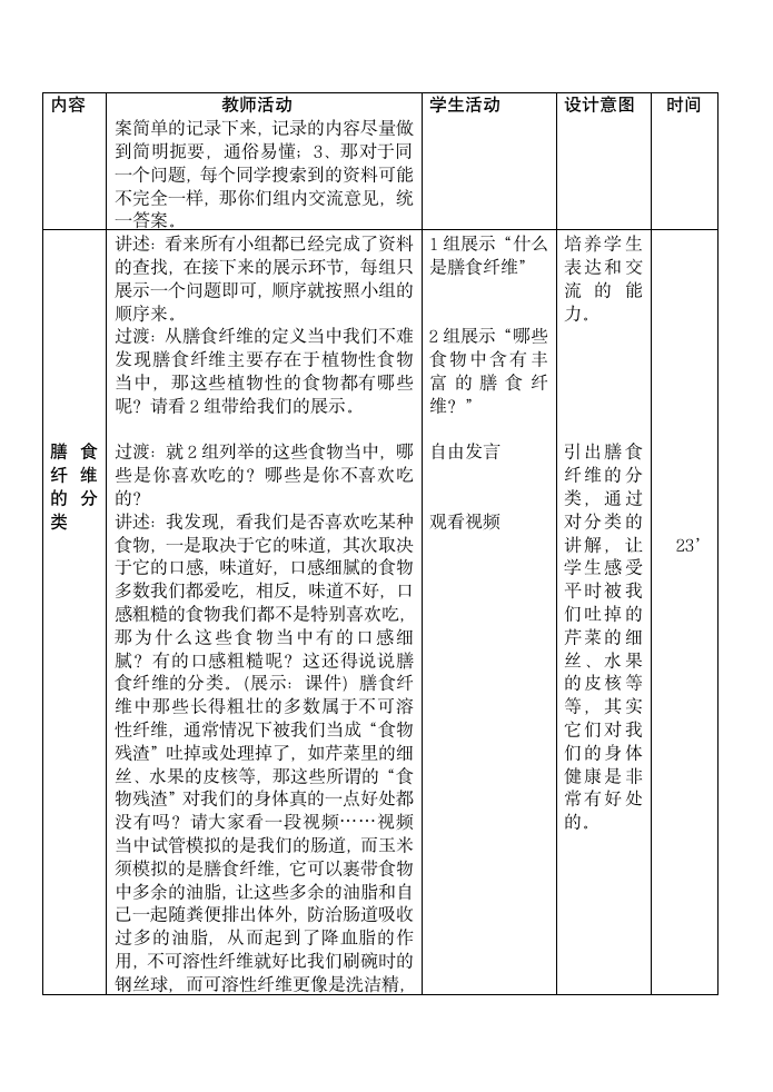 人教版七下生物 2.4“第七类营养素” 膳食纤维  教案.doc第2页