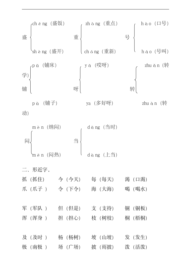 统编版语文二年级上册重点字音归类梳理.doc第2页