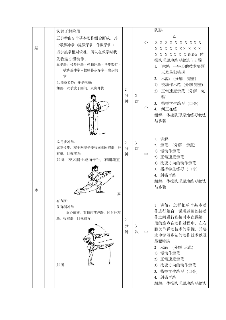 五步拳（教案）- 体育四年级下册.doc第4页