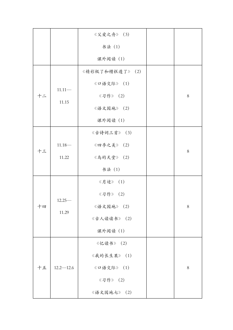 部编版小学五年级上册教学进度表.doc第3页