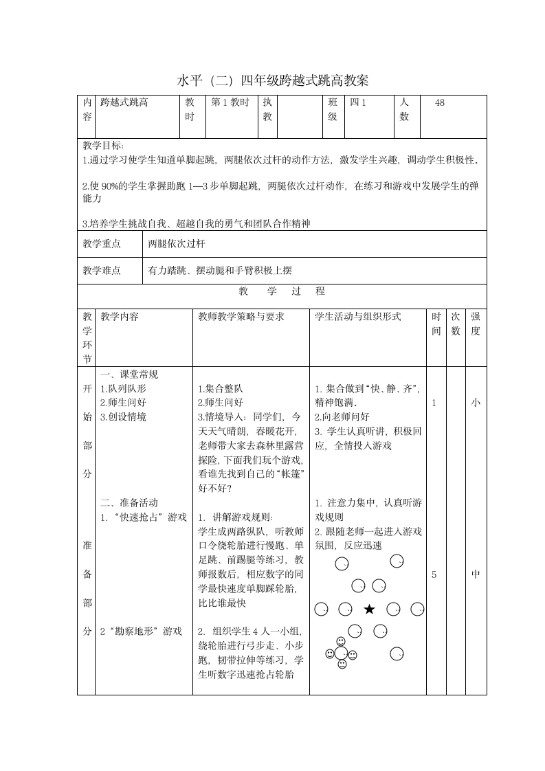 四年级体育  跨越式跳高     教案 全国通用.doc第1页