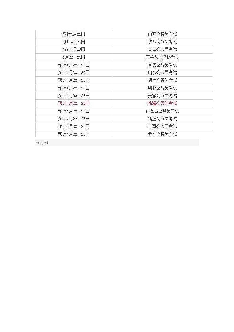 《2017年各类考试时间表》第3页