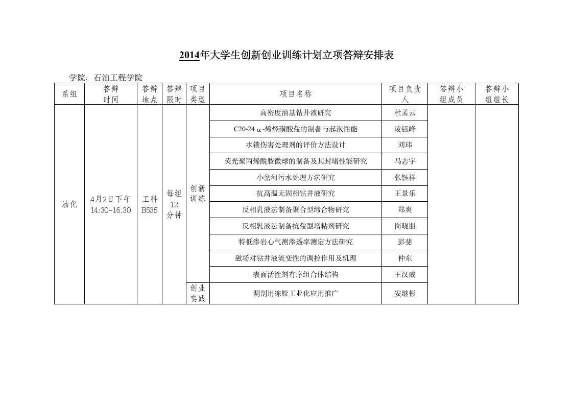 答辩时间安排第4页