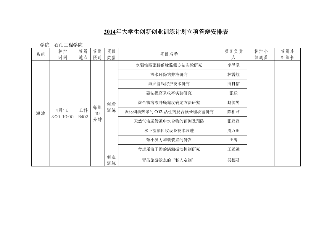 答辩时间安排第5页