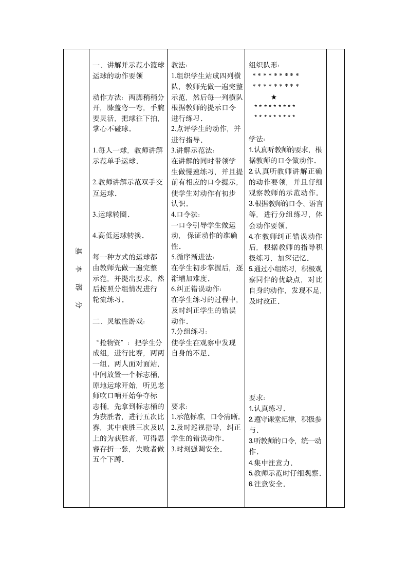 小篮球运球（教案） 体育二年级下册.doc第3页