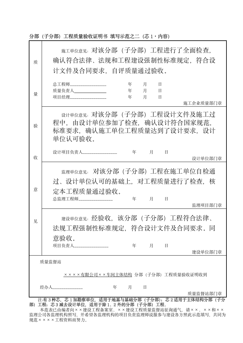 分部子分部工程质量验收证明书材料.doc第2页