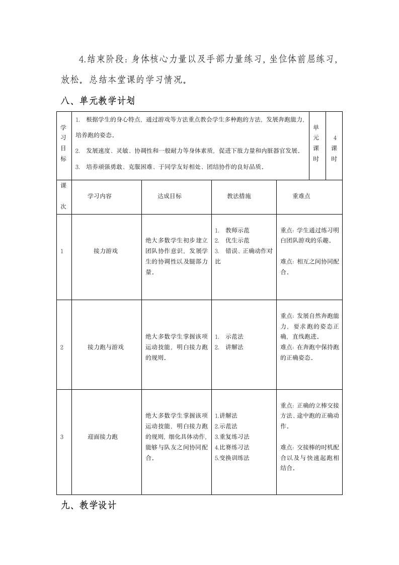 体育与健康人教1～2年级全一册迎面接力跑教学设计.doc第4页