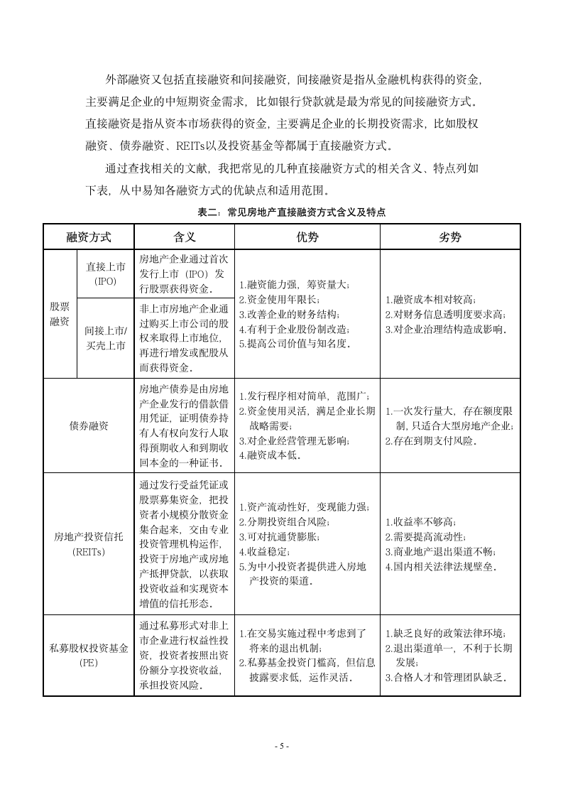 房地产企业外部融资方式的比较分析.doc第5页