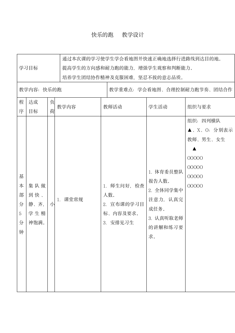 六年级体育教案-快乐的跑  全国通用.doc第1页